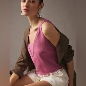 Anthropologie Crystal-Fringe Tank